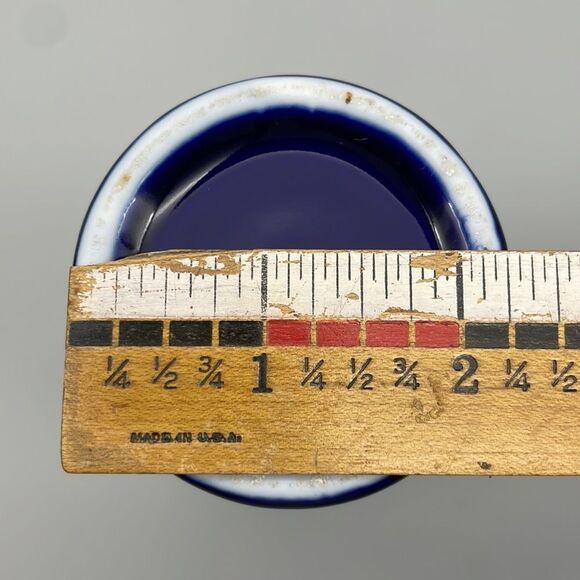 Vintage Cobalt Blue Floral Oriental Vase Made in Taiwan Gold Trim - Picture 13 of 14